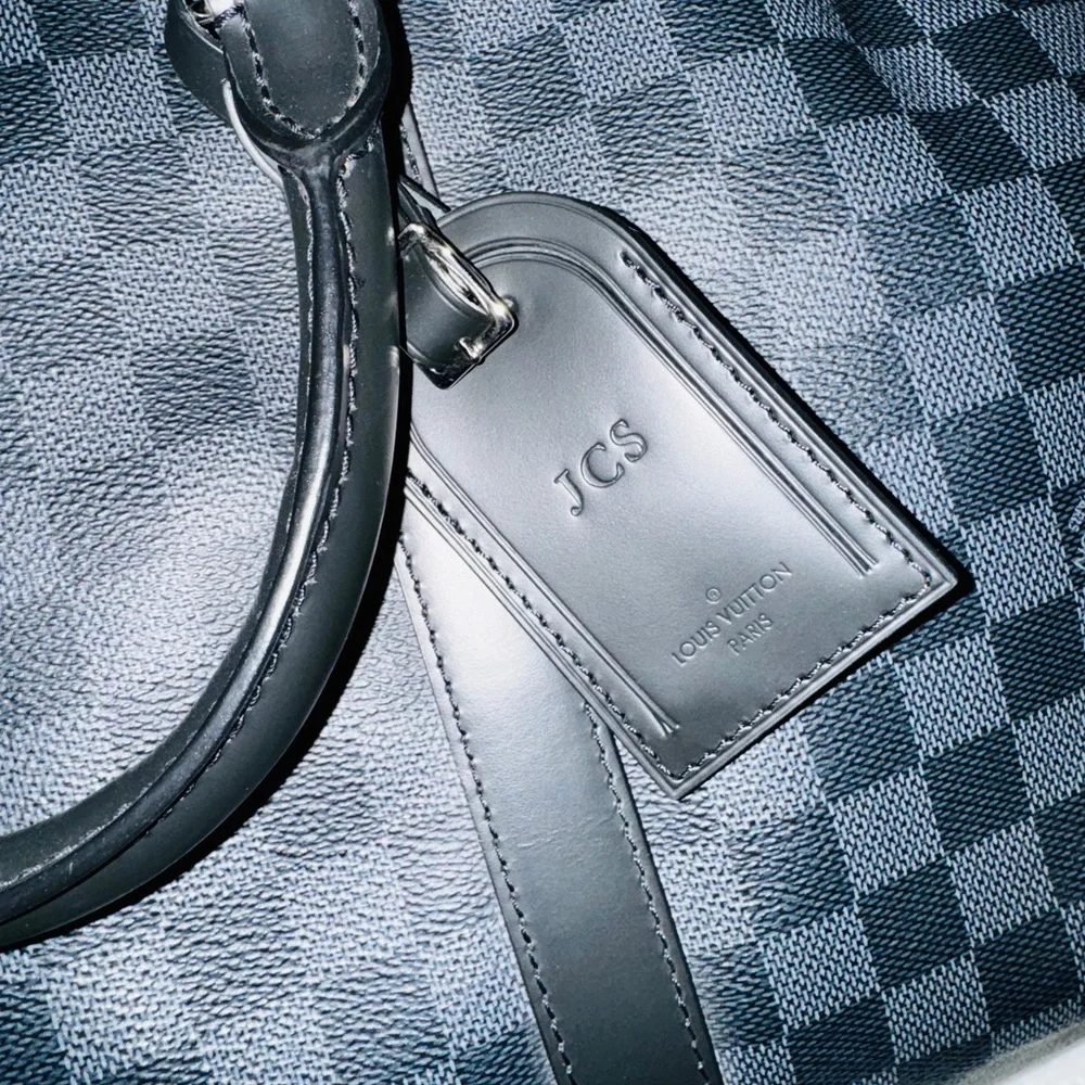 Louis Vuitton Black Damier Graphite Keepall 55  Leather Travel Bag